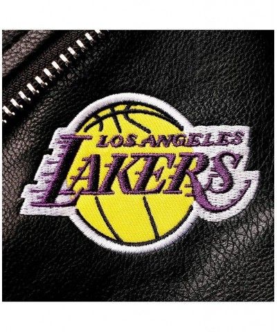 Women's Black Los Angeles Lakers Moto Full-Zip Jacket Black $72.00 Jackets