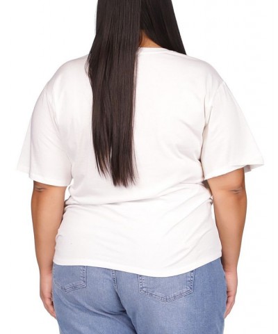 Plus Size Chain-Logo Ruched-Front Top White $44.10 Tops