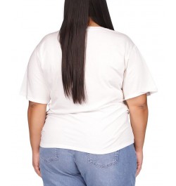 Plus Size Chain-Logo Ruched-Front Top White $44.10 Tops