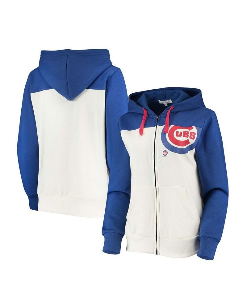 Women's Oatmeal-Royal Chicago Cubs Conference Full-Zip Hoodie Oatmeal-Royal $27.30 Sweatshirts