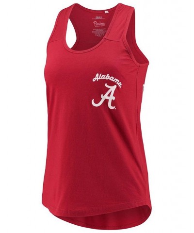 Women's Crimson Alabama Crimson Tide Sanders Animal Print Tank Top Crimson $17.22 Tops