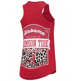 Women's Crimson Alabama Crimson Tide Sanders Animal Print Tank Top Crimson $17.22 Tops