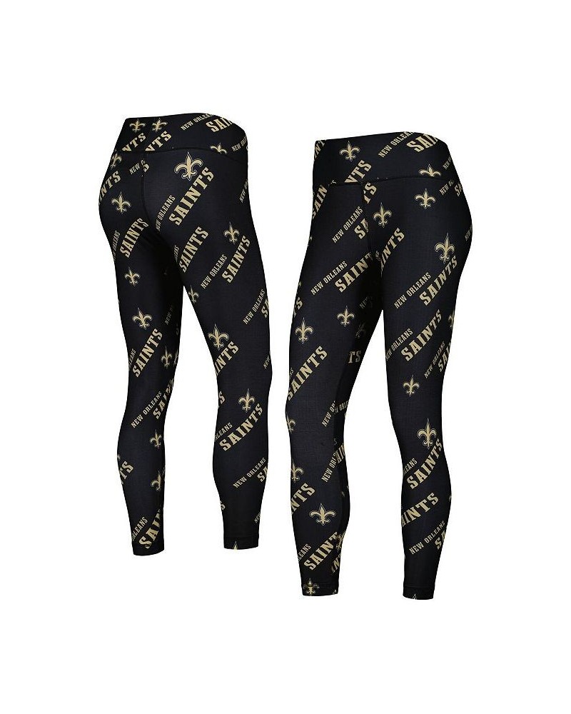 Women's Black New Orleans Saints Breakthrough Allover Print Leggings Black $28.07 Pants