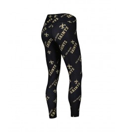 Women's Black New Orleans Saints Breakthrough Allover Print Leggings Black $28.07 Pants