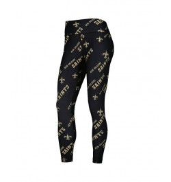 Women's Black New Orleans Saints Breakthrough Allover Print Leggings Black $28.07 Pants