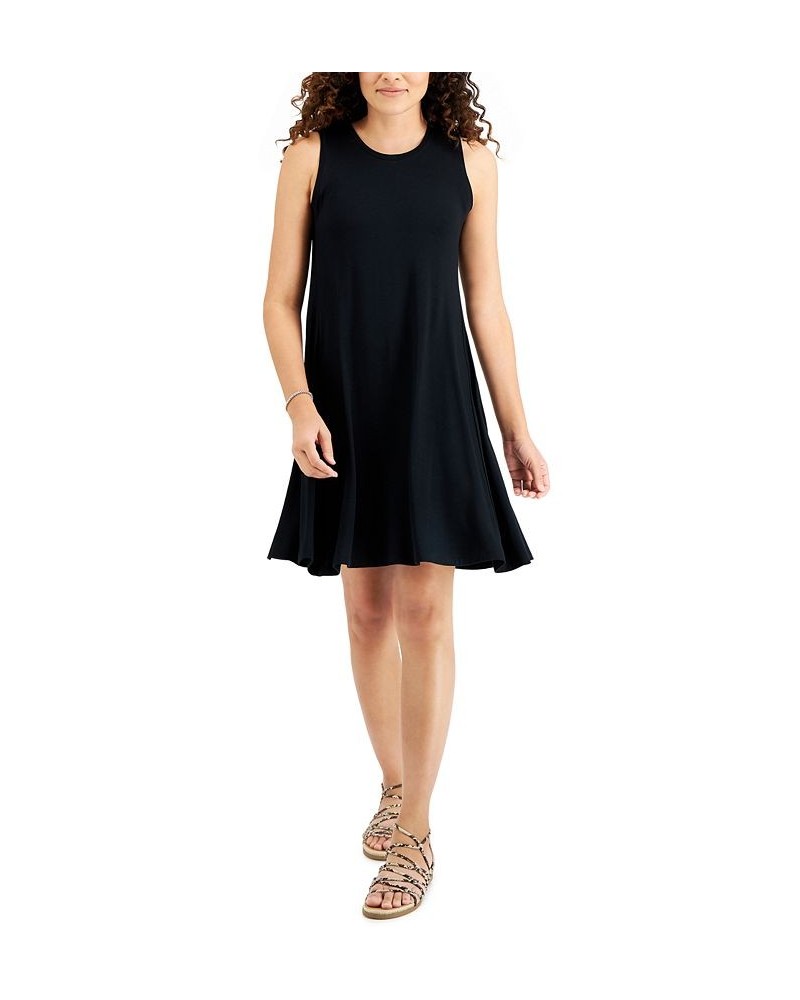 Women's Sleeveless Knit Dress Black $19.11 Dresses