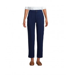 Women's Starfish High Rise Pintuck Straight Leg Elastic Waist Pull On Ankle Pants Blue $29.91 Pants