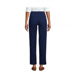 Women's Starfish High Rise Pintuck Straight Leg Elastic Waist Pull On Ankle Pants Blue $29.91 Pants