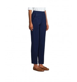 Women's Starfish High Rise Pintuck Straight Leg Elastic Waist Pull On Ankle Pants Blue $29.91 Pants