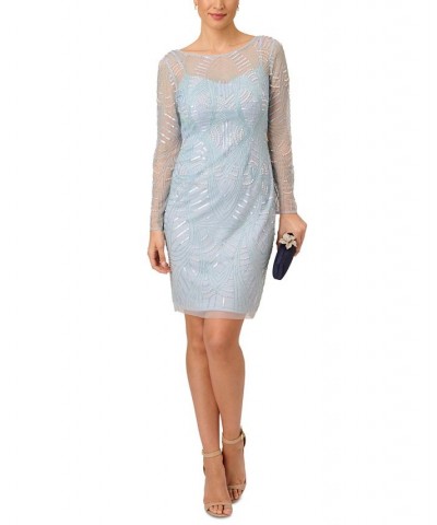 Petite Embellished Sheath Dress Elegant Sky $121.38 Dresses
