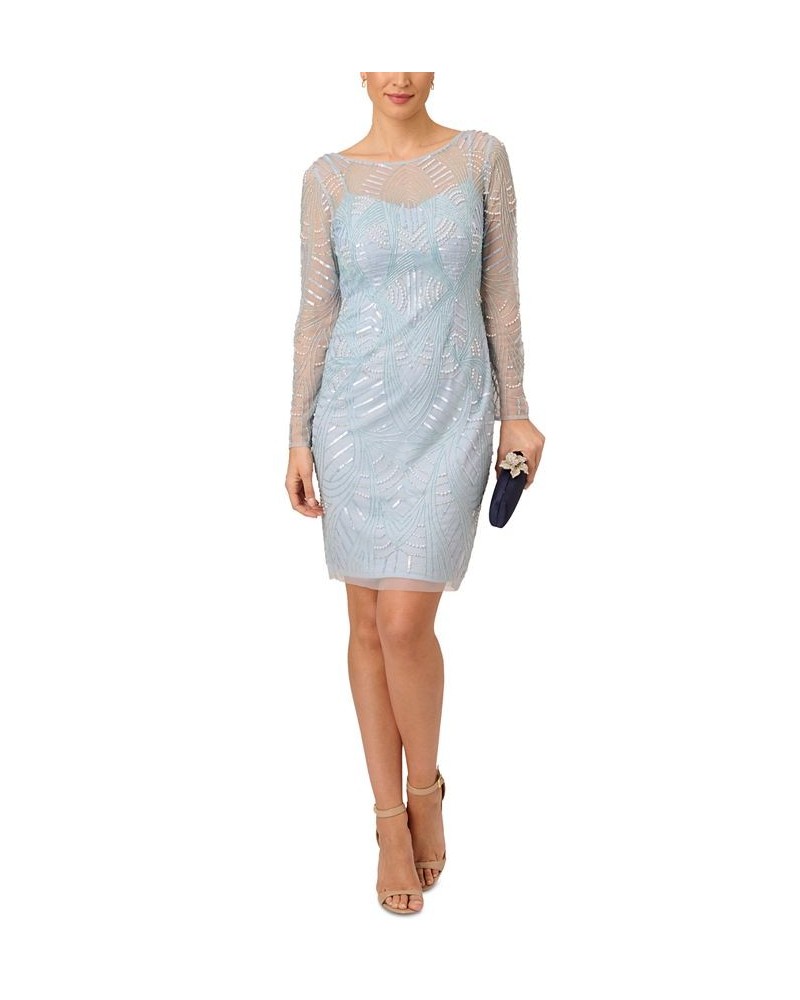 Petite Embellished Sheath Dress Elegant Sky $121.38 Dresses