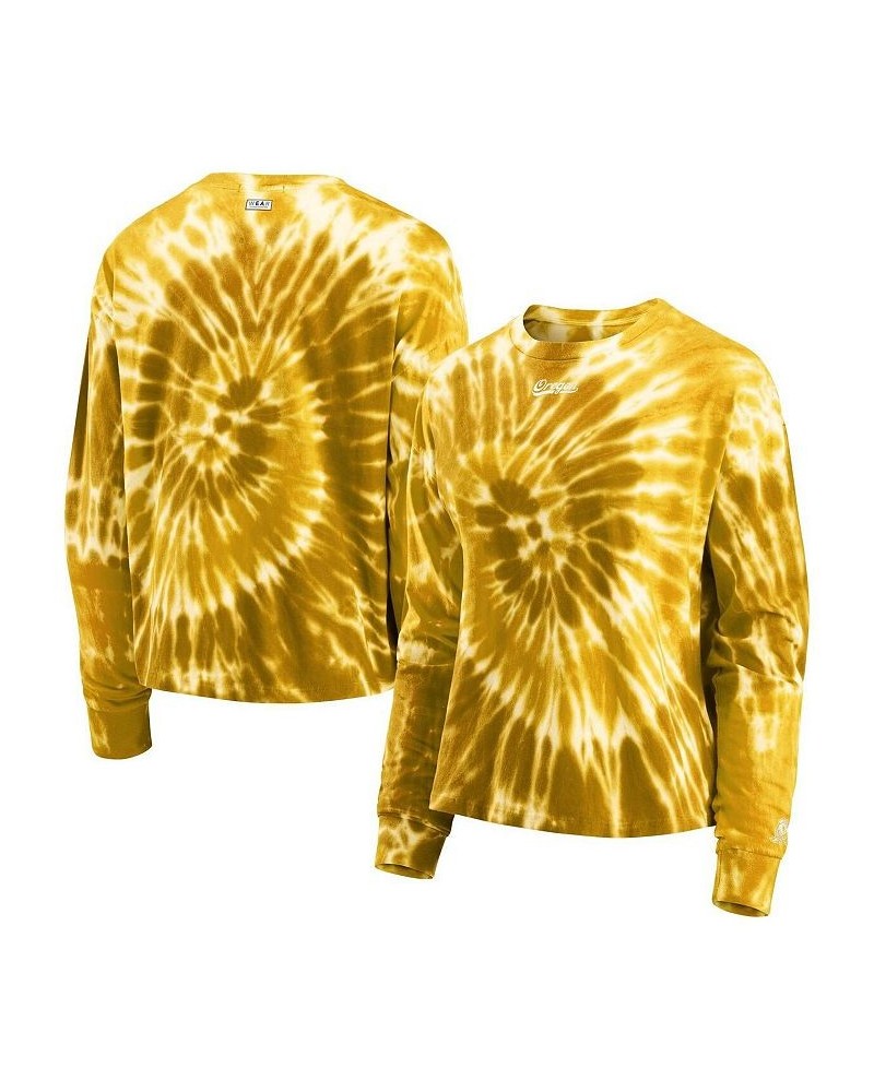 Women's Yellow Oregon Ducks Team Tie-Dye Long Sleeve T-shirt Yellow $32.39 Tops