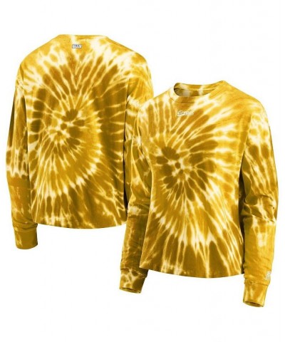 Women's Yellow Oregon Ducks Team Tie-Dye Long Sleeve T-shirt Yellow $32.39 Tops