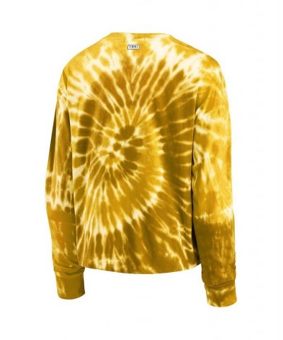 Women's Yellow Oregon Ducks Team Tie-Dye Long Sleeve T-shirt Yellow $32.39 Tops