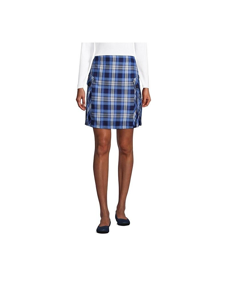 School Uniform Women's Side Pleat Plaid Skort Above Knee Hunter/Classic Navy Plaid $23.58 Skirts