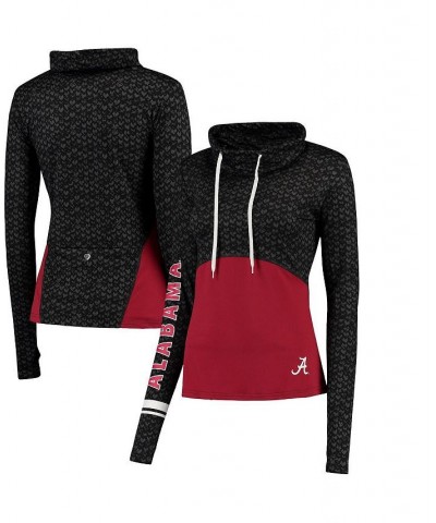 Women's Black Crimson Alabama Crimson Tide Scaled Cowl Neck Pullover Hoodie Black $37.39 Sweatshirts
