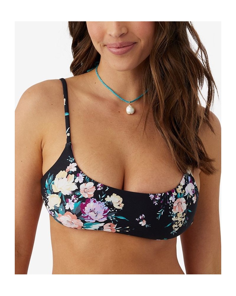 Juniors' Rosetta Surfside Tie-Back Bikini Top Black $28.05 Swimsuits