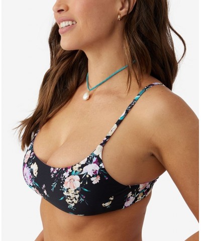 Juniors' Rosetta Surfside Tie-Back Bikini Top Black $28.05 Swimsuits