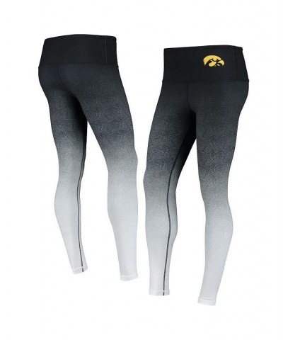 Women's Black and White Iowa Hawkeyes Geometric Print Ombre Leggings Black, White $26.00 Pants