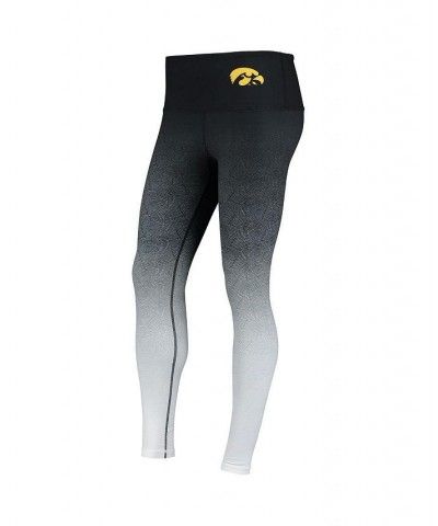 Women's Black and White Iowa Hawkeyes Geometric Print Ombre Leggings Black, White $26.00 Pants