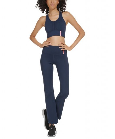 Women's High-Rise Flare-Leg Compression Pants Blue $22.26 Pants