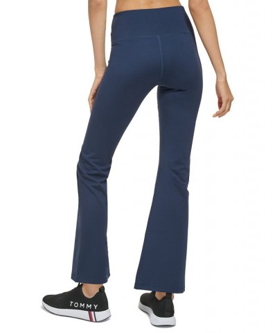 Women's High-Rise Flare-Leg Compression Pants Blue $22.26 Pants