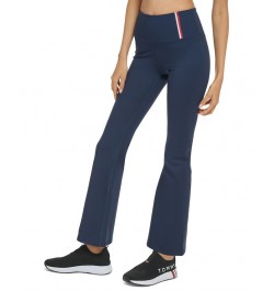 Women's High-Rise Flare-Leg Compression Pants Blue $22.26 Pants