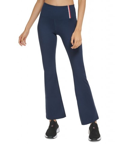 Women's High-Rise Flare-Leg Compression Pants Blue $22.26 Pants