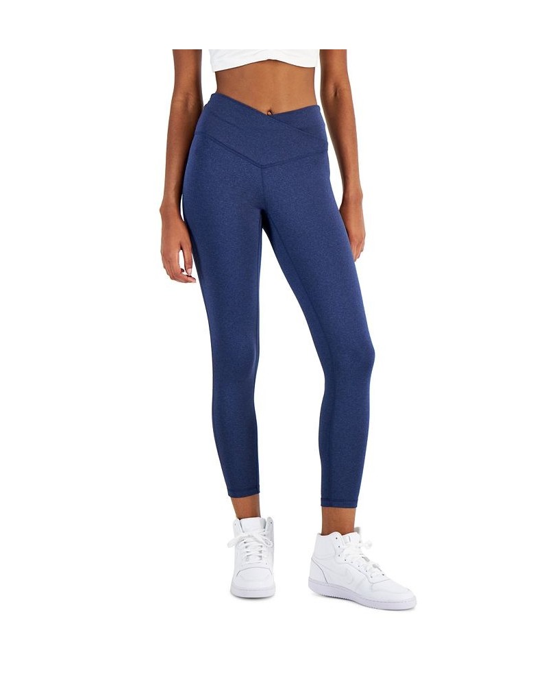 On Repeat Crossover-Waist 7/8th Length Legging Blue $12.53 Pants