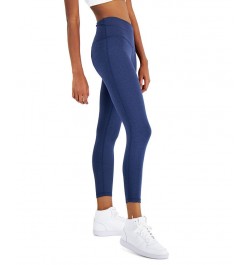 On Repeat Crossover-Waist 7/8th Length Legging Blue $12.53 Pants