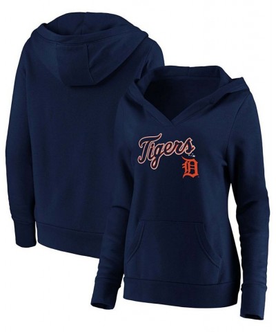 Plus Size Navy Detroit Tigers Core Team Lockup V-Neck Pullover Hoodie Navy $42.39 Sweatshirts