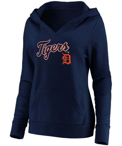 Plus Size Navy Detroit Tigers Core Team Lockup V-Neck Pullover Hoodie Navy $42.39 Sweatshirts