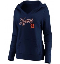 Plus Size Navy Detroit Tigers Core Team Lockup V-Neck Pullover Hoodie Navy $42.39 Sweatshirts