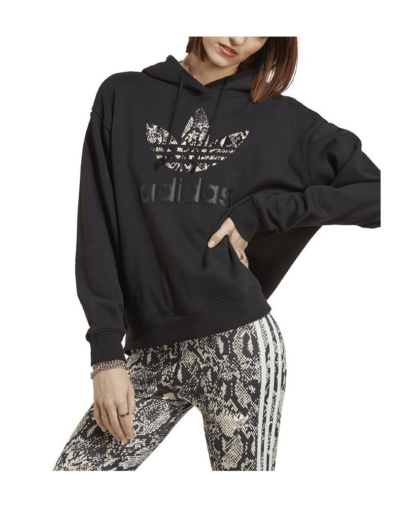 Women's Logo Front Hoodie Black $37.50 Tops