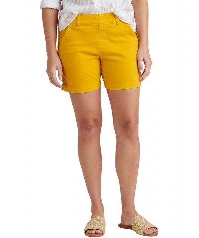 Women's Maddie Mid Rise Pull-On Shorts Yellow $27.84 Shorts