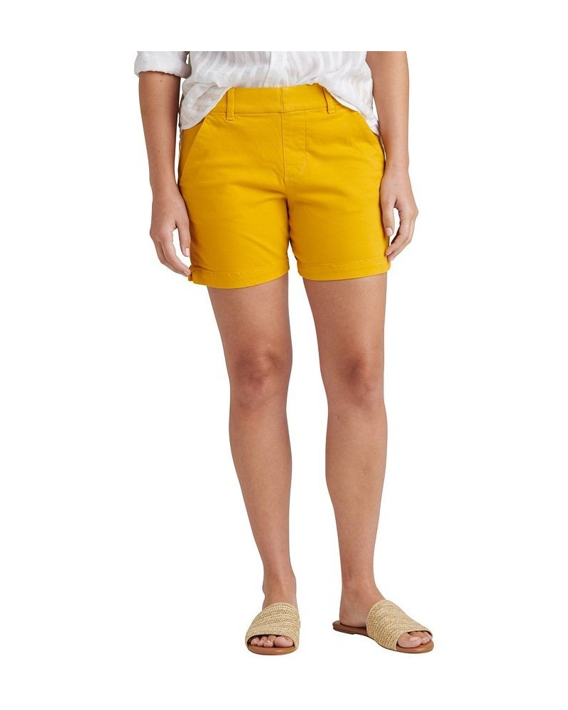 Women's Maddie Mid Rise Pull-On Shorts Yellow $27.84 Shorts