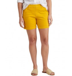 Women's Maddie Mid Rise Pull-On Shorts Yellow $27.84 Shorts