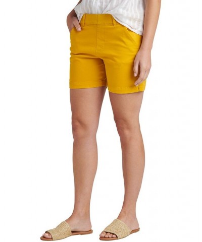 Women's Maddie Mid Rise Pull-On Shorts Yellow $27.84 Shorts