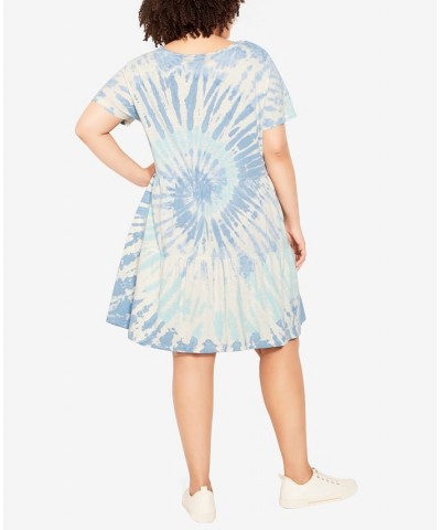 Plus Size Tiered Tie Dye Dress Aqua $22.49 Dresses