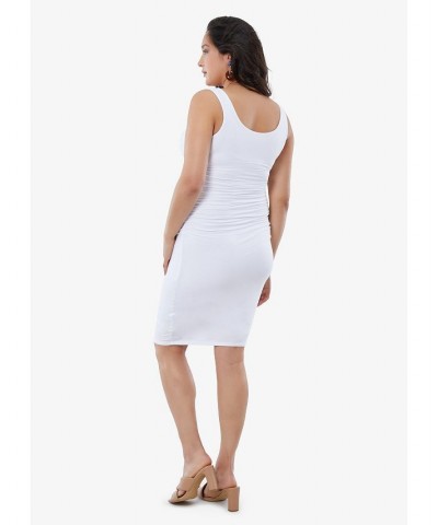 Women's Maternity Ruched Tank Dress White $50.00 Dresses