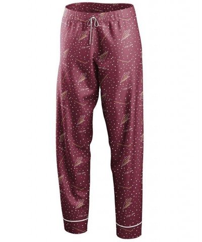 Women's Garnet Florida State Seminoles Long Sleeve Button-Up Shirt and Pants Sleep Set Garnet $42.39 Pajama