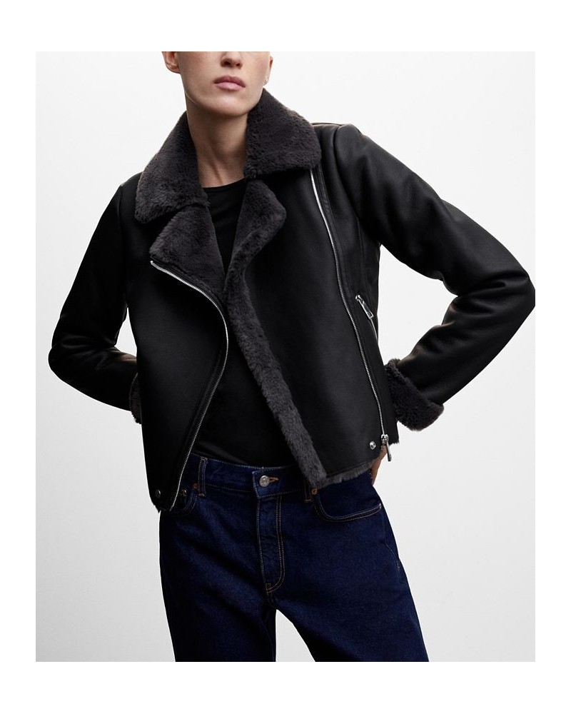 Women's Faux Shearling-Lined Jacket Black $57.20 Jackets