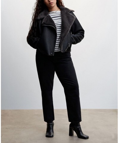 Women's Faux Shearling-Lined Jacket Black $57.20 Jackets