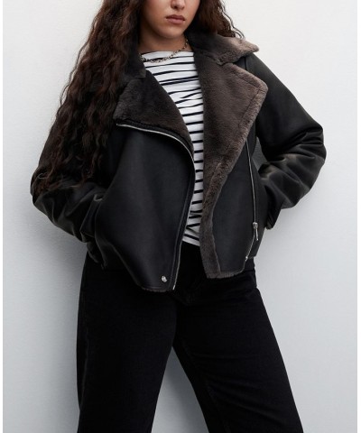 Women's Faux Shearling-Lined Jacket Black $57.20 Jackets