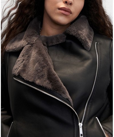 Women's Faux Shearling-Lined Jacket Black $57.20 Jackets