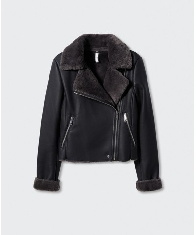 Women's Faux Shearling-Lined Jacket Black $57.20 Jackets