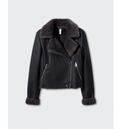 Women's Faux Shearling-Lined Jacket Black $57.20 Jackets