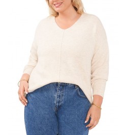 Plus Size Cozy V-Neck Long Sleeve Sweater Brown $28.70 Sweaters