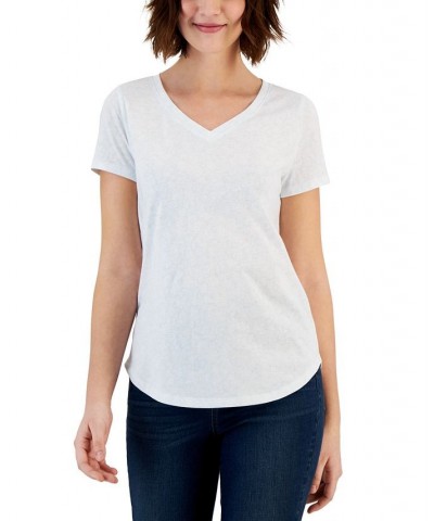 Petite Cloud Print V-Neck Perfect T-Shirt Cloud Flourish $10.39 Tops