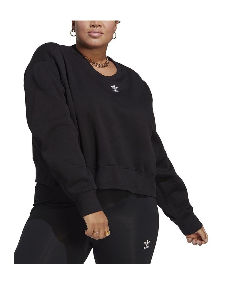 Plus Size Adicolor Essentials Crew Sweatshirt Black $21.00 Sweatshirts